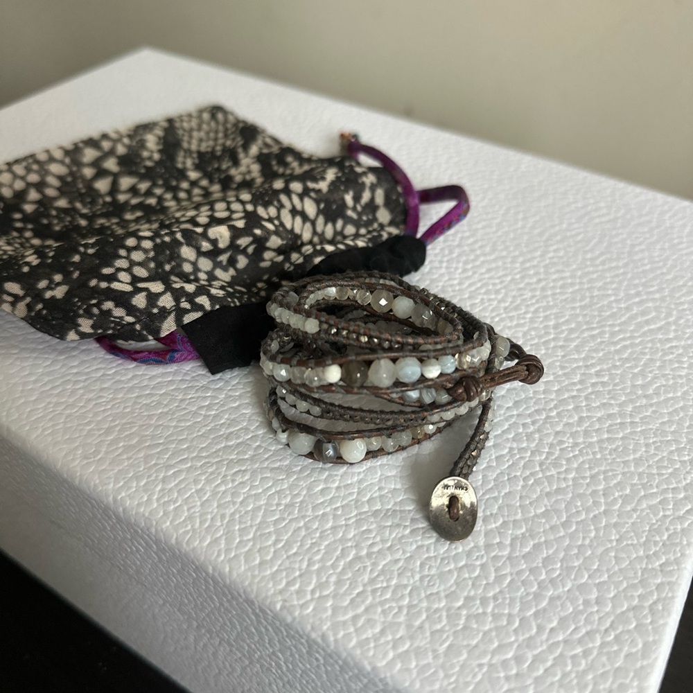 Chan luu leather wrap bracelet with stones